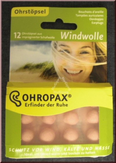 Ohropax Windwolle, 12 Ohrstöpsel