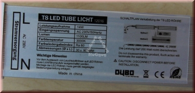 OUBO 12016 Milky LED Röhre T8, 90 cm, 14W, 1100 Lumen, 3000K