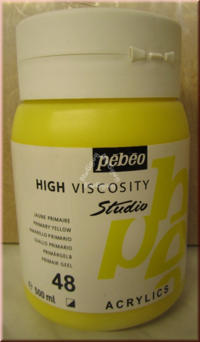 Pebeo High Viscosity Studio Acrylfarbe "Primärgelb", 500 ml