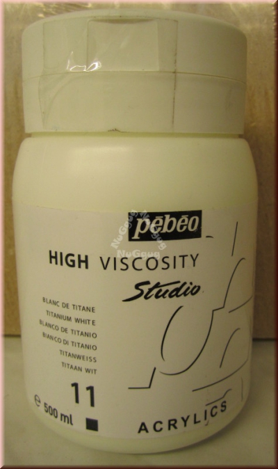 Pebeo High Viscosity Studio Acrylfarbe "Titanweiss", 500 ml