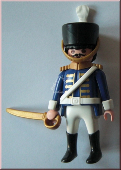 Playmobil Franzose, Husar mit Koppelgurt, Federhelm und Säbel