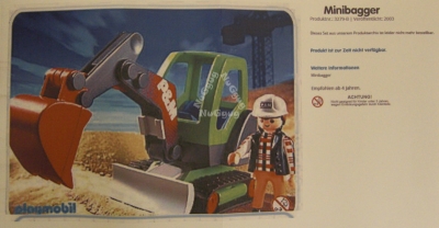 Playmobil 3279, Minibagger mit Bauarbeiter, Baustelle