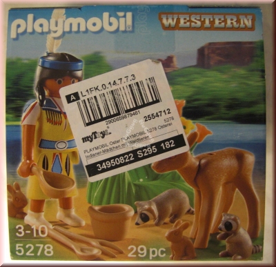 Playmobil 5278 Osterei, Indianer Mädchen mit Waldtieren, Western