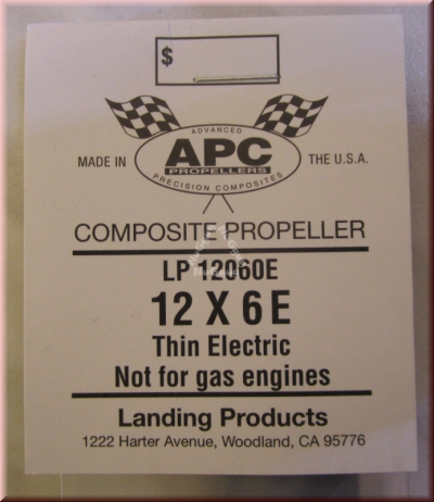 APC Composite Propeller LP 12060E, 12 x 6 E, Thin Electric