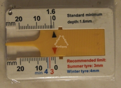 Profiltiefenmesser für Auto-, Lkw- und Motorrad-Reifen, 0-20mm