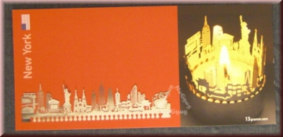 Windlicht Schattenspiel "New York Skyline", Zusatz-Motiv, von 13gramm