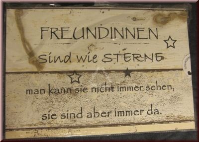 Türschild "Freundinnen sind wie Sterne...", Holz, 29 x 20 cm, Shabby