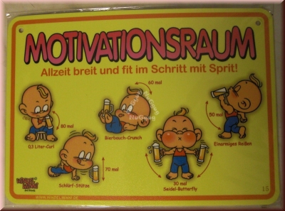 Windel Winni Schild "Motivationsraum...", 10,5 x 15,0 cm