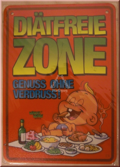Windel Winni Schild "Diätfreie Zone...", 10,5 x 15,0 cm