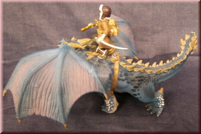 Schleich 70445, Shansy, blauer Drache mit Reiter, von 2010