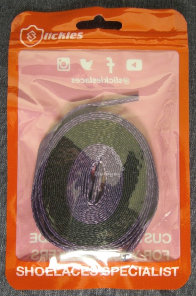Schnürsenkel schwarz lila, 1 Paar, Basic 2-Ton Jordan flach, von Slickies