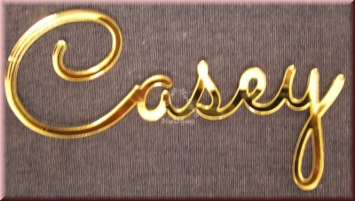 Schriftzug "Casey", Acryl Laser Cut Namen, Gold, Türschild