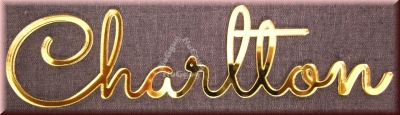 Schriftzug "Charlton", Acryl Laser Cut Namen, Gold, Türschild