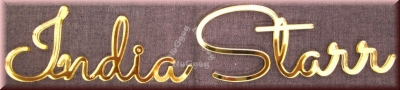 Schriftzug "India Starr", Acryl Laser Cut Namen, Gold, Türschild