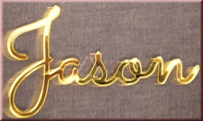 Schriftzug "Jason", Acryl Laser Cut Namen, Gold, Türschild