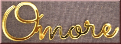 Schriftzug "Omore", Acryl Laser Cut Namen, Gold, Türschild