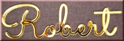 Schriftzug "Robert", Acryl Laser Cut Namen, Gold, Türschild