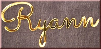 Schriftzug "Ryann", Acryl Laser Cut Namen, Gold, Türschild