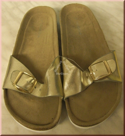C&A The Shoes, Kork-Sandale mit Fußbett, Größe 37, goldfarben