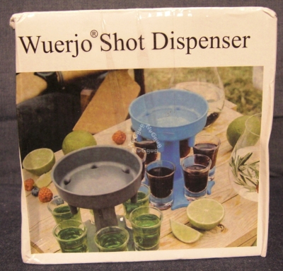 Wuerjo Shot Dispenser, Schnapsspender mit 6 Gläser