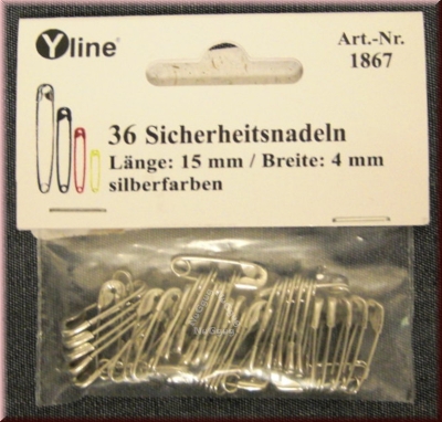 Mini Sicherheitsnadeln von Yline, 36 Stück, 15 x 4 mm