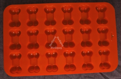 Silikonform "Hundeknochen", rot, Eiswürfel, Pralinen und Schokoladenform, Silikon