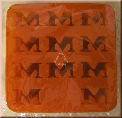 Eiswürfel, Pralinen und Schokoladenform "M", Silikon