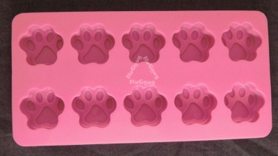 Silikonform "Tierpfoten", rosa, Eiswürfel, Pralinen und Schokoladenform, Silikon