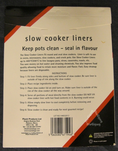 slow cooker liners, 5 Stück, 30 x 55 cm, Schutzbeutel für Kochtöpfe, toastabags