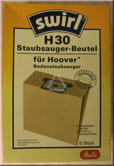 Staubsaugerbeutel Swirl H 30 für Hoover, 5 Stück