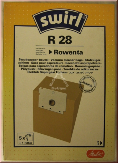 Staubsaugerbeutel Swirl R 28 für Rowenta, 5 Stück
