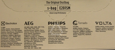 Staubsaugerbeutel s-bag Classic E201SM für Electrolux, Philips, AEG, Tornado, Volta, 12 Stück