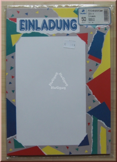 Motivpapier "Einladung", A4, 50 Blatt, Druckerpapier, Designpapier