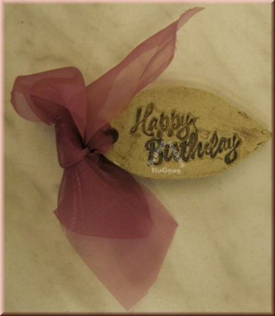 Deko Steine Blatt "Happy Birthday"