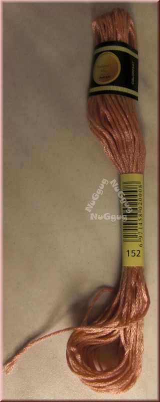 Stickgarn/Sticktwist Fligatto, 8 Meter, Farbe 152 hellbraun dunkel rosa