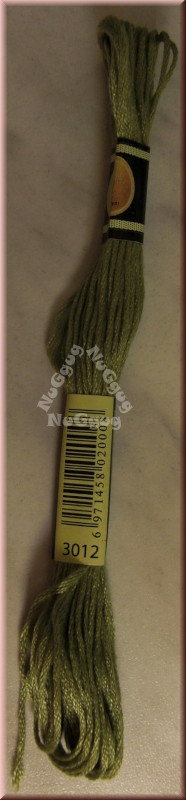 Stickgarn/Sticktwist Fligatto, 8 Meter, Farbe 3012 khakigrün mittel