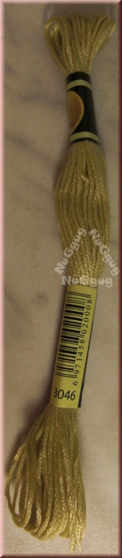 Stickgarn/Sticktwist Fligatto, 8 Meter, Farbe 3046 gelbbeige mittel