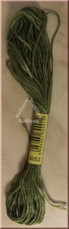 Stickgarn/Sticktwist Fligatto, 8 Meter, Farbe 3052 grüngrau mittel