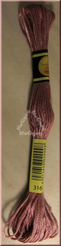 Stickgarn/Sticktwist Fligatto, 8 Meter, Farbe 316, antikmalve mittel
