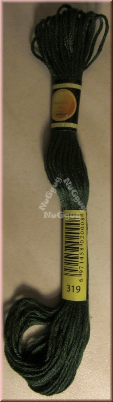 Stickgarn/Sticktwist Fligatto, 8 Meter, Farbe 319, pistaziengrün sehr dunkel