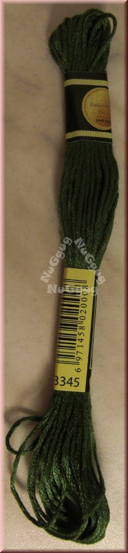 Stickgarn/Sticktwist Fligatto, 8 Meter, Farbe 3345 jägergrün dunkel
