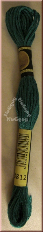 Stickgarn/Sticktwist Fligatto, 8 Meter, Farbe 3812 seegrün sehr dunkel
