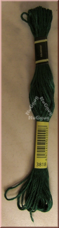 Stickgarn/Sticktwist Fligatto, 8 Meter, Farbe 3818 smaragdgrün dunkelstes