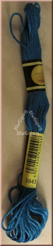 Stickgarn/Sticktwist Fligatto, 8 Meter, Farbe 3843 elektrischblau