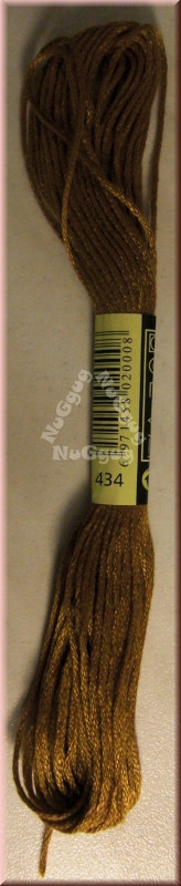 Stickgarn/Sticktwist Fligatto, 8 Meter, Farbe 434 braun mittel
