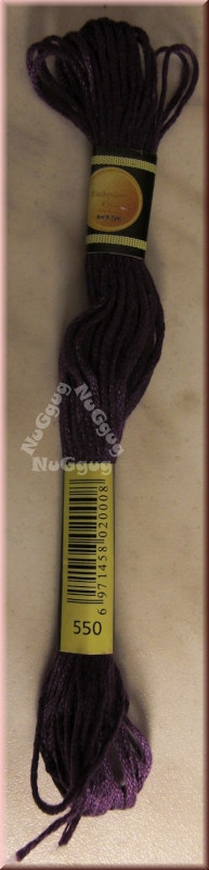 Stickgarn/Sticktwist Fligatto, 8 Meter, Farbe 550 violett sehr dunkel