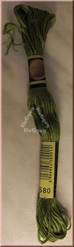 Stickgarn/Sticktwist Fligatto, 8 Meter, Farbe 580 moosgrün dunkel