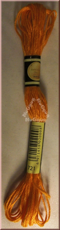 Stickgarn/Sticktwist Fligatto, 8 Meter, Farbe 721 orangengewürz mittel