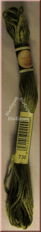 Stickgarn/Sticktwist Fligatto, 8 Meter, Farbe 730 olivgrün sehr dunkel