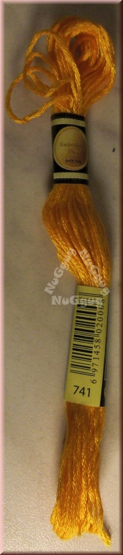 Stickgarn/Sticktwist Fligatto, 8 Meter, Farbe 741 mandarine mittel